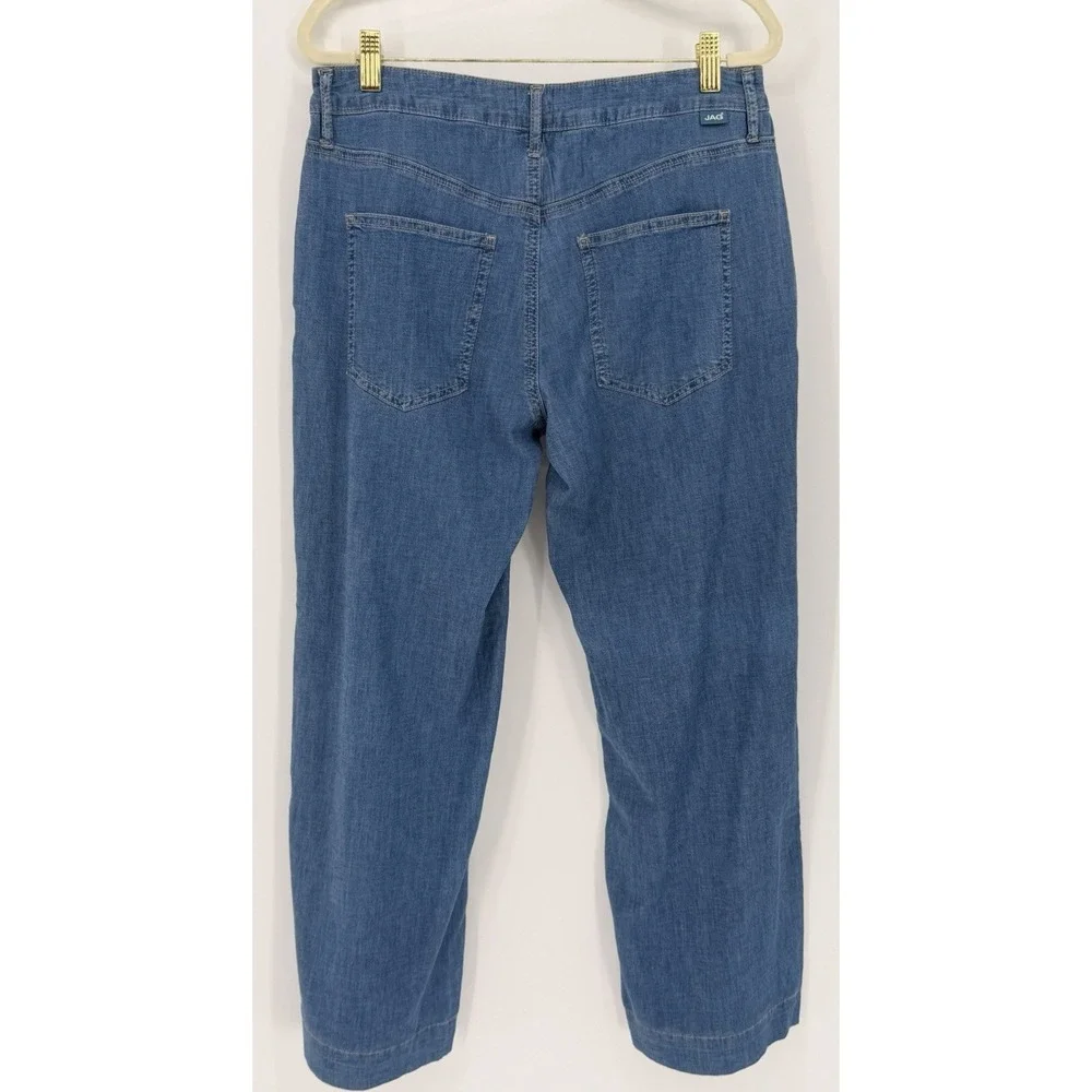 Jag Blue Denim Wide Leg Trousers Size 6/30 FITS 32x27.5 Casual‎ Lightweight